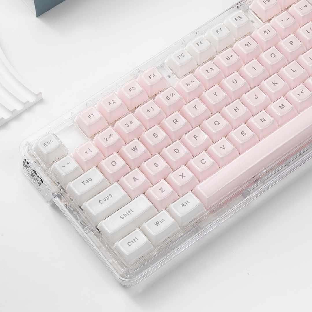 Pc Gaming Pink - Przezroczyste klawisze Crystal Pink White MDA