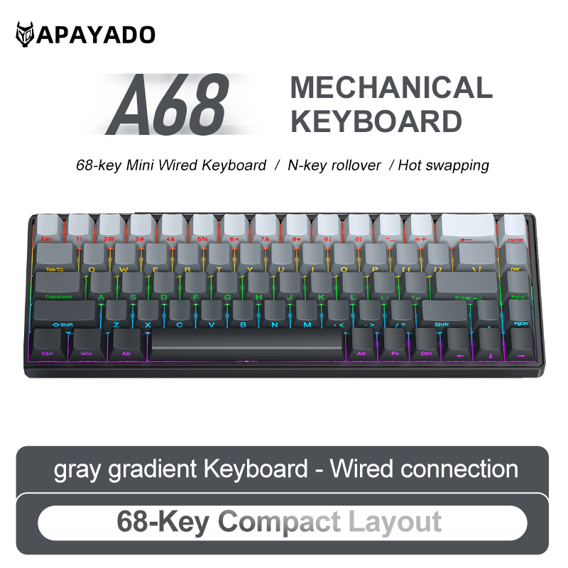 APAYADO A68 Przewodowa Klawiat – Pc Gaming Pink recenzja i cena